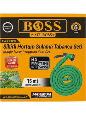 Profesyonel Sihirli Uzayan Bahçe Hortumu 15M – Yüksek Basınçlı Çok Amaçlı Sulama Tabanca Seti