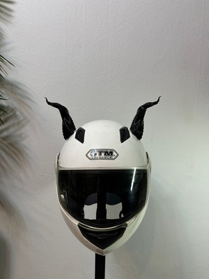 Motor & Motosiklet Bükülmüş Siyah Boynuz Kask Dış Aksesuarı