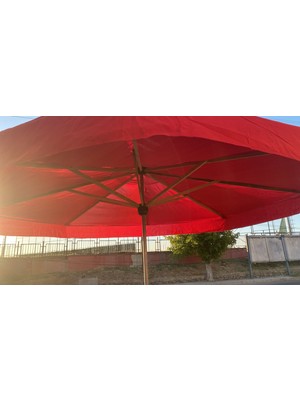 Pazarcı Şemsiyesi Gölgelik 4mt Çap Kırmızı (Metal Ayak Dahil )