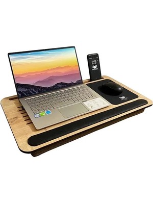 Supply Telefon ve Tablet Bölmeli Minderli Laptop Sehpası Notebook Bilgisayar Çalışma Masası