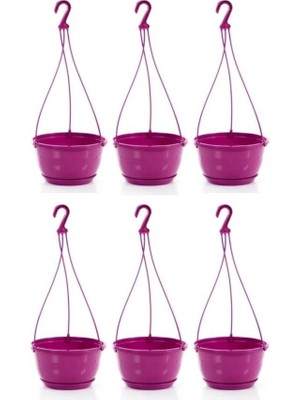 Omnipazar SO-SM03 Safir Makrome Askılı Balkon Saksı 6 Lt Vişne 6 Adet