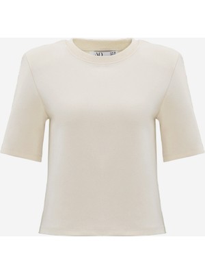 Premium Pamuklu Kısa Kol Vatkalı Kadın Tişört