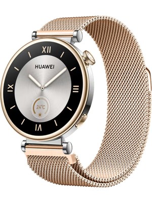 Watch Gt5 Pro 42MM / Gt5 41MM / Gt4 41MM Uyumlu 18 mm Metal Milanese Hasır Kordon – Paslanmaz Çelik, Mıknatıslı Ayarlanabilir Kayış