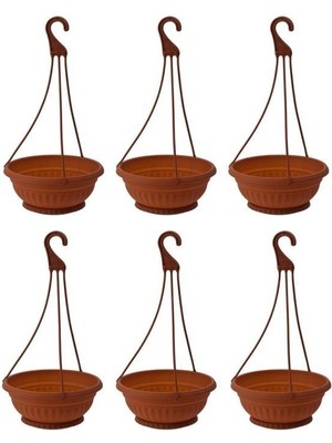 Omnipazar SY-5735 Askılı Aranjman Balkon Saksı No 0 Kahverengi 6 Adet