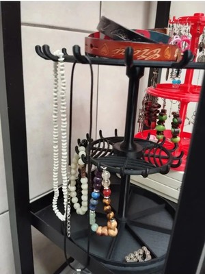 UltraNova Şık Siyah Takı Düzenleyici, Stand, Küpe, Bileklik Ve Kolye Organizer