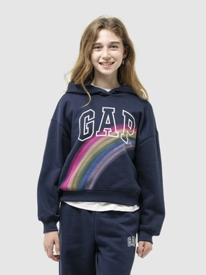Gap Kız Çocuk Lacivert Gap Logo Relaxed Fleece Sweatshirt