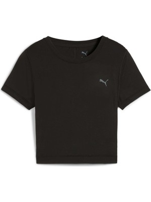Puma Cloudspun Ss Twist Kadın Siyah Antrenman T-Shirt.01