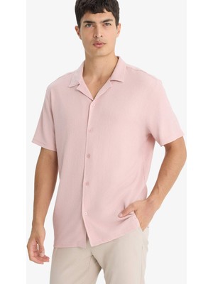 DeFacto Modern Fit Polo Yaka Penye Kısa Kollu Gömlek C4125AX25SM