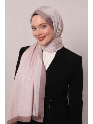 Lêvi D'or Açık Pudra Halka Desen Monogram Şal