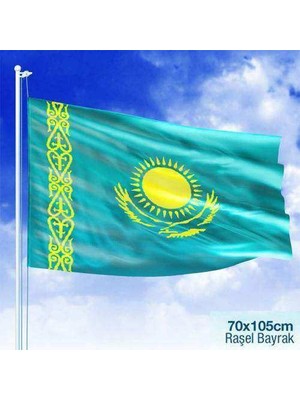 Asilmeydan Kazakistan Cumhuriyeti Bayrağı -Türk Devletleri Bayrak -70X105 cm