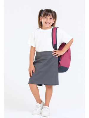 Kız Çocuk Beli Ipli Okul Kaşkorse Şort Etek G2025-1