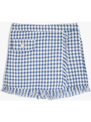 Koton Püskül Detaylı Kruvaze Tüvit Şort Etek