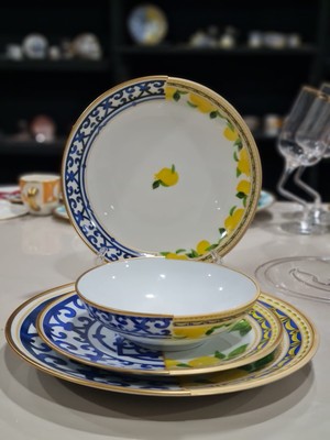 Fermato 24 Parça 6 Kişilik Porselen Yemek Takımı Lemone Serisi