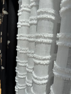 Yatay Çizgili Rüzgar Desenli Pilesiz Tül Perde, Ütü Istemez Yüksek Kaliteli Tül Perde