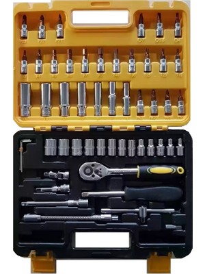 Sepetinegelsin Kutulu 53 Parça Lokma Takımı Araç Tamir Seti Cırcırlı Lokma Seti Takımı