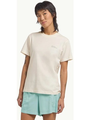 Jack Wolfskin ESSENTIAL T W Beyaz Kadın Kısa Kol T-Shirt