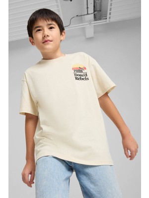 Puma MID90S Graphic Tee IV B Bej Unisex Çocuk Kısa Kol T-Shirt