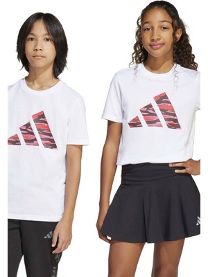 adidas J CAMO LOGO TEE     WHITE Beyaz Unisex Kısa Kol T-Shirt