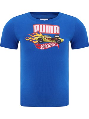 Puma X HOT WHEELS Graphic Mavi Erkek Çocuk Kısa Kol T-Shirt