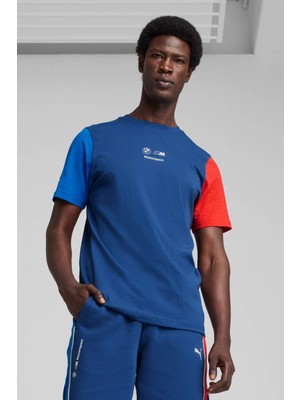 Puma BMW MMS CAR GRAPHIC TEE 2 Mavi Erkek Kısa Kol T-Shirt