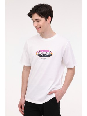 Jack & Jones JORTAMPA TEE SS CREW NECK Beyaz Erkek Kısa Kol T-Shirt