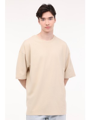 Jack & Jones Jorgrand Oversıze Tee Ss Bej Erkek Kısa Kol T-Shirt