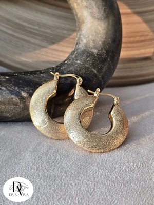 Diva Viva - Lunar Texture Hoops Eskitme Kadın Küpe