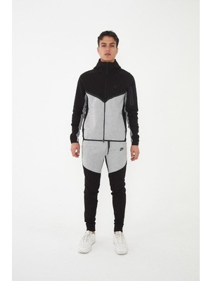 Tech Fleece Gri-Siyah Eşofman Takımı