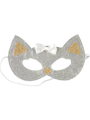 Gümüş Pırıltılı Kedi Maskesi