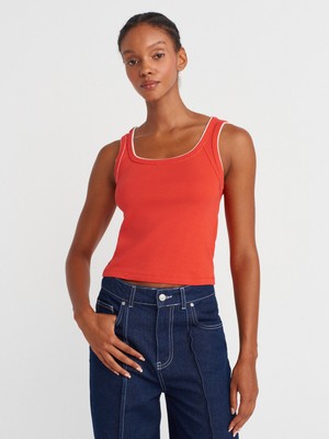 21087 Kontrast Fitilli Atlet-Kırmızı