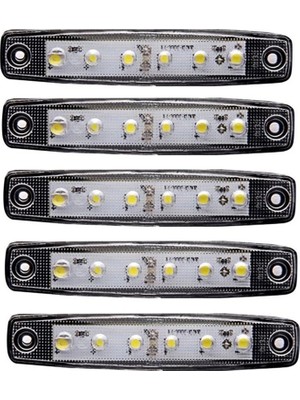 Beyaz Parmak LED Dorse Lamba 6 Ledli 12 24V 5 Li
