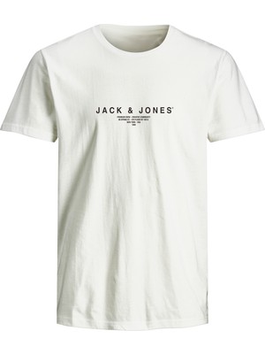 Jack & Jones JPRBLAHARRIS SS TEE CREW Beyaz Erkek Kısa Kol T-Shirt