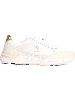 Tommy Hilfiger CASUAL FASHION RUNNER LTH Beyaz Kadın Sneaker