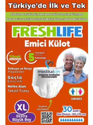 Külotlu Hasta Bezi Yetişkin Emici Külotlu Bez Xl (Extra Büyük Boy) 30 Adet