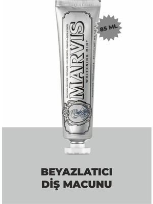 Marvis Whitening Beyazlatıcı Diş Macunu - Güçlü Temizlik ve Plak Önleyici Etki, 85 ml, Nane Aromasıyla