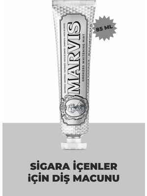 Marvis Smokers Diş Macunu - Sigara İçenler İçin Özel, Lekeleri Gideren ve Beyazlatan, 85 ml, Ferahlatıcı Nane Özelliği
