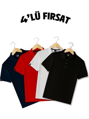 4 Lü Amerikan Polo Tişört