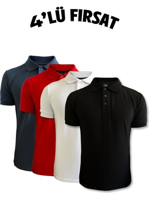 4 Lü Amerikan Polo Tişört