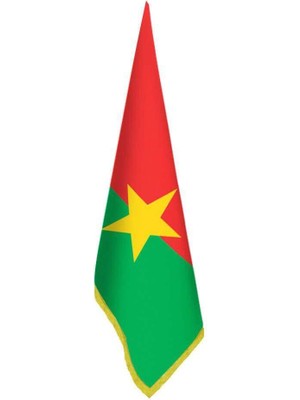 Asilmeydan Burkina Faso Bayrağı -Ofis-Makam-Toplantı Odaları - Saçaklı Makam Bayrağı