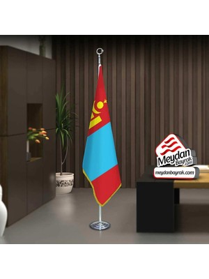 Asilmeydan Moğolistan Bayrak -Ofis -Makam-Toplantı Odaları -Direkli -Saçaklı Makam Bayrağı