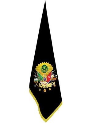 Asilmeydan Siyah Osmanlı Arması Bayrağı - Ofis-Makam-Toplantı Odaları - Saçaklı Makam Bayrağı