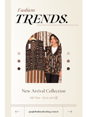 Anneler Günü Özel! Desenli Triko Yelek - Şık ve Fonksiyonel Çift Cepli Tasarım - Unisex Standart Beden