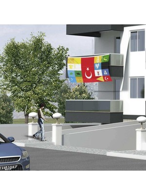 Asilmeydan 17 Eski Türk Devletleri Tek Poster Raşel Bayrak 200 x 400 cm