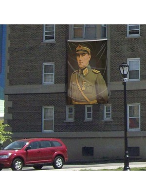 Asilmeydan Üniformalı Atatürk Poster Cephe Bayrak 300X450CM -3x4,5 Metre