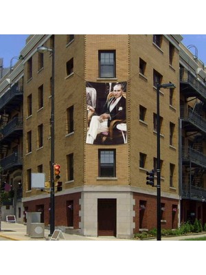 Asilmeydan Sivil Mustafa Kemal Atatürk Poster Dış Cephe Bayrağı - Bayrak 200 x 300 cm