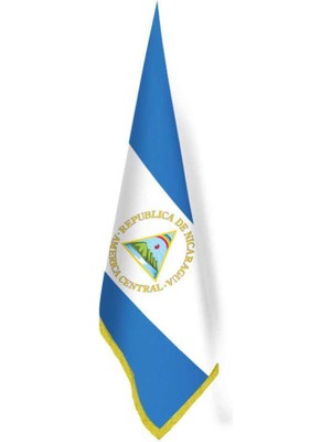 Asilmeydan Nikaragua Bayrağı - Ofis-Makam-Toplantı Odaları - Saçaklı Makam Bayrağı