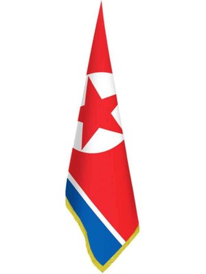 Asilmeydan Kuzey Kore Bayrağı - Ofis-Makam-Toplantı Odaları - Saçaklı Makam Bayrağı