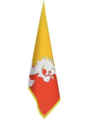 Asilmeydan Bhutan Bayrağı -Ofis-Makam-Toplantı Odaları - Saçaklı Makam Bayrağı
