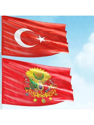 Asilmeydan Alpaka Kumaş Türk Bayrağı 70 x 105 cm + Raşel Kumaş Kırmızı Sancak Bayrak 100 x 150 cm 2li
