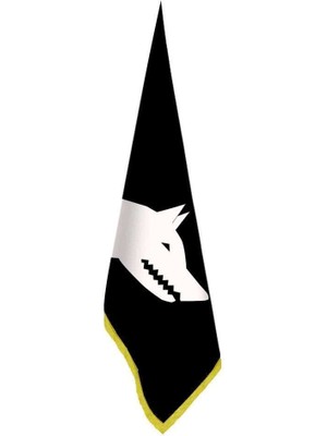 Asilmeydan Göktürk Kağanlığı Siyah Bayrağı - Ofis-Makam-Toplantı Odaları - Saçaklı Makam Bayrağı